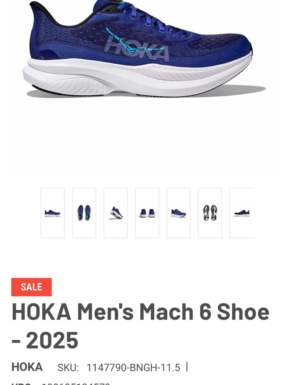 Hoka Blue and Black Men's Running Sneakers